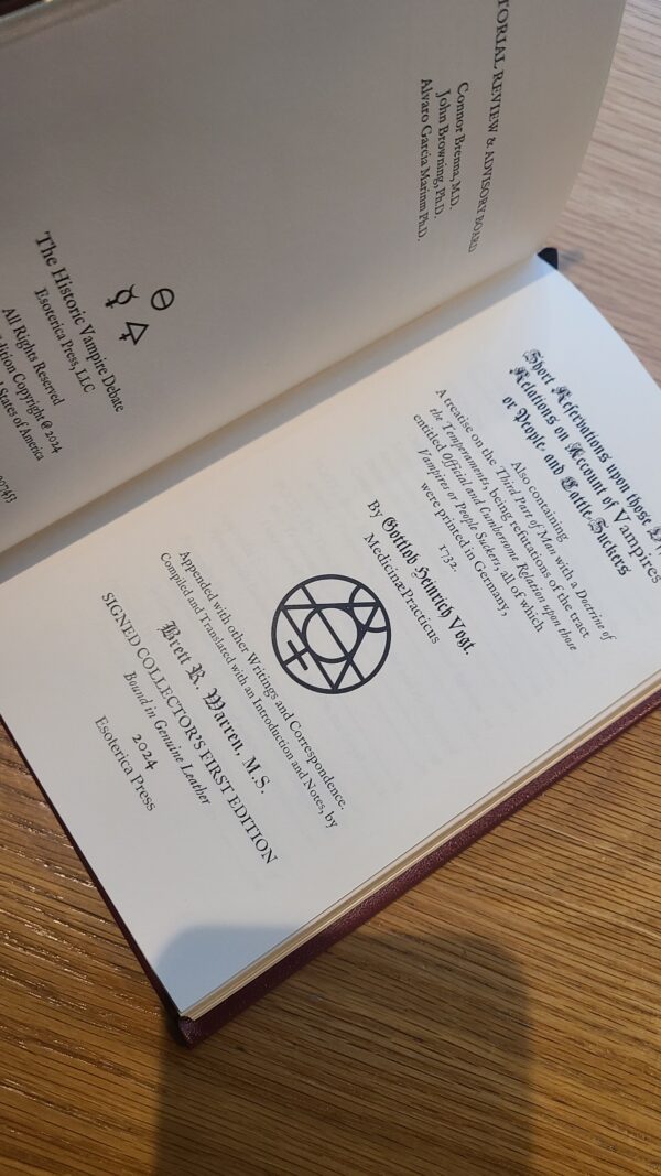 The Historic Vampire Debate: Volume Alchemy (1732) Signed Leatherboud First Edition - Image 3