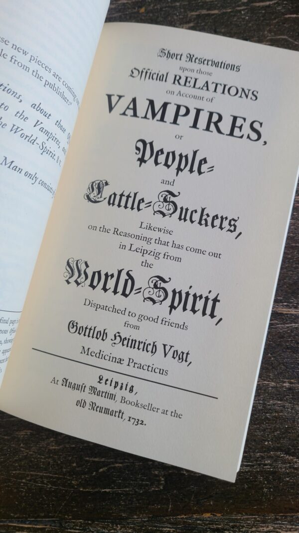 Gottlob Vogt's Short Reservations upon those Official Relations on Acount of Vampires or People- and Cattle- Suckers (1732) - Image 4